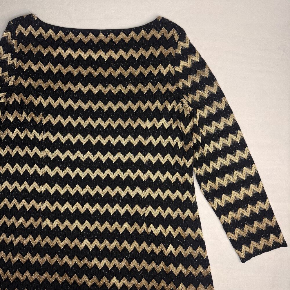 Nine West Chevron Black Gold 22W Dress - Picture 7 of 7